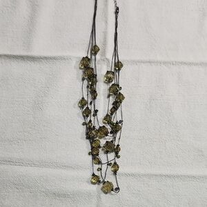 Elegant Multi-Strand Necklace with Olive Beads